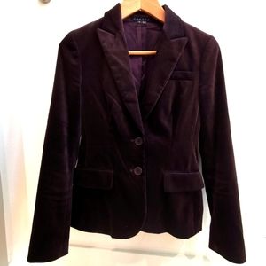 Theory woman dark purple/ brown velvet blazer size 4